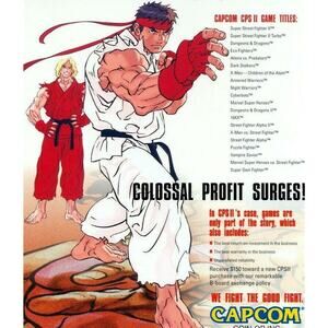 Capcom CPS II Arcade FLYER Street Fighter X-Men Original NOS Video Game Art 1993